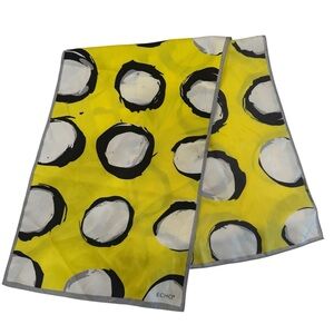 Echo Bright Yellow Scarf with Black and White Circles